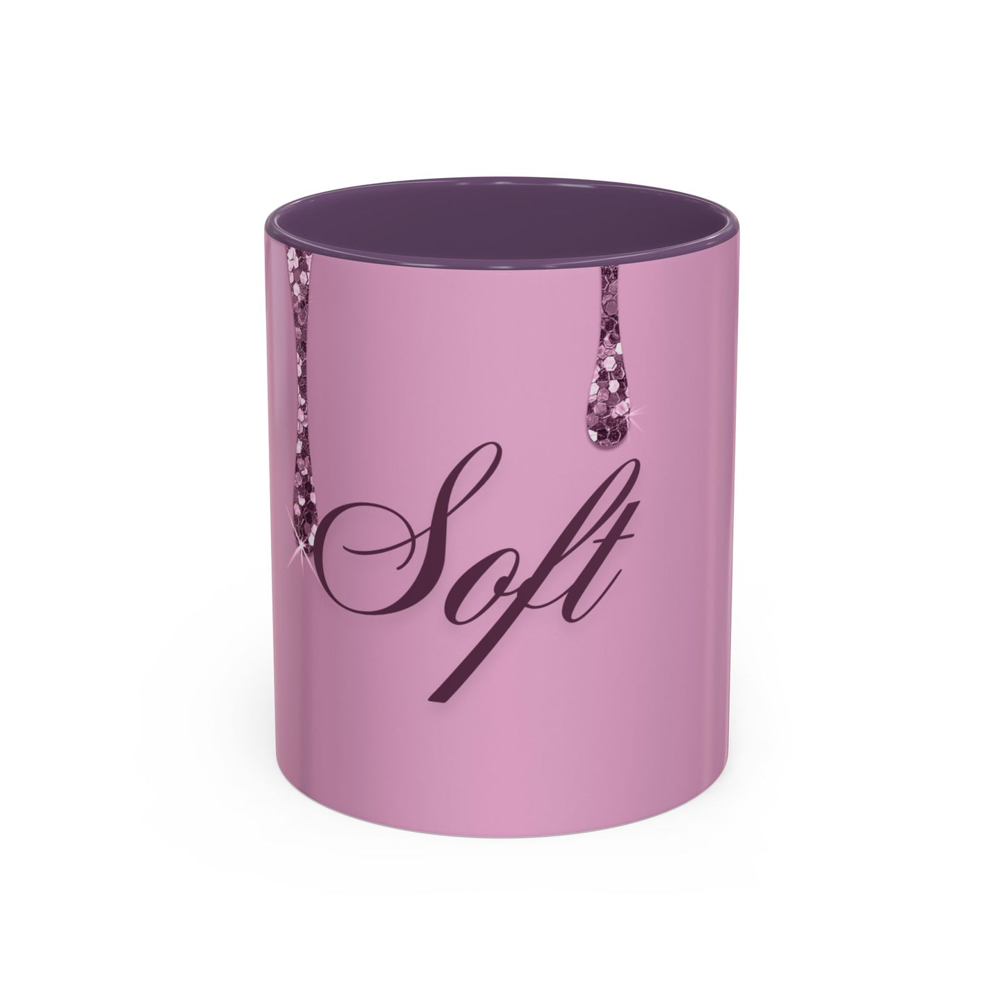 Pink Glam Accent Coffee Mug with Dripping Rhinestone Design