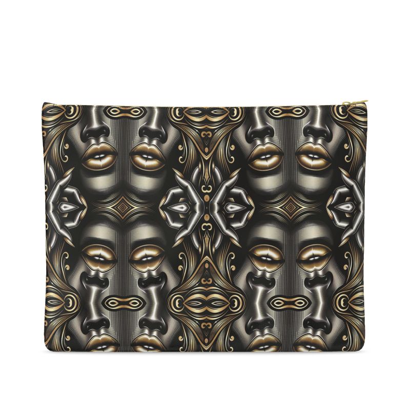 Gold Glam Leather Clutch Allthingsladyobee