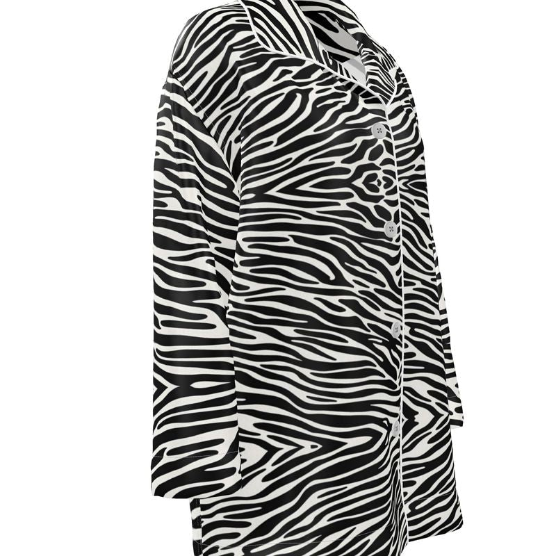 Wild Elegance Women's Luxury Pajama Shirt Allthingsladyobee
