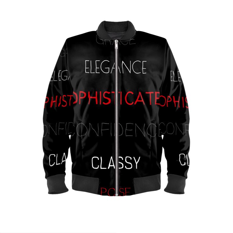Essence of a Lady Bomber Jacket - Black, Red and White Allthingsladyobee