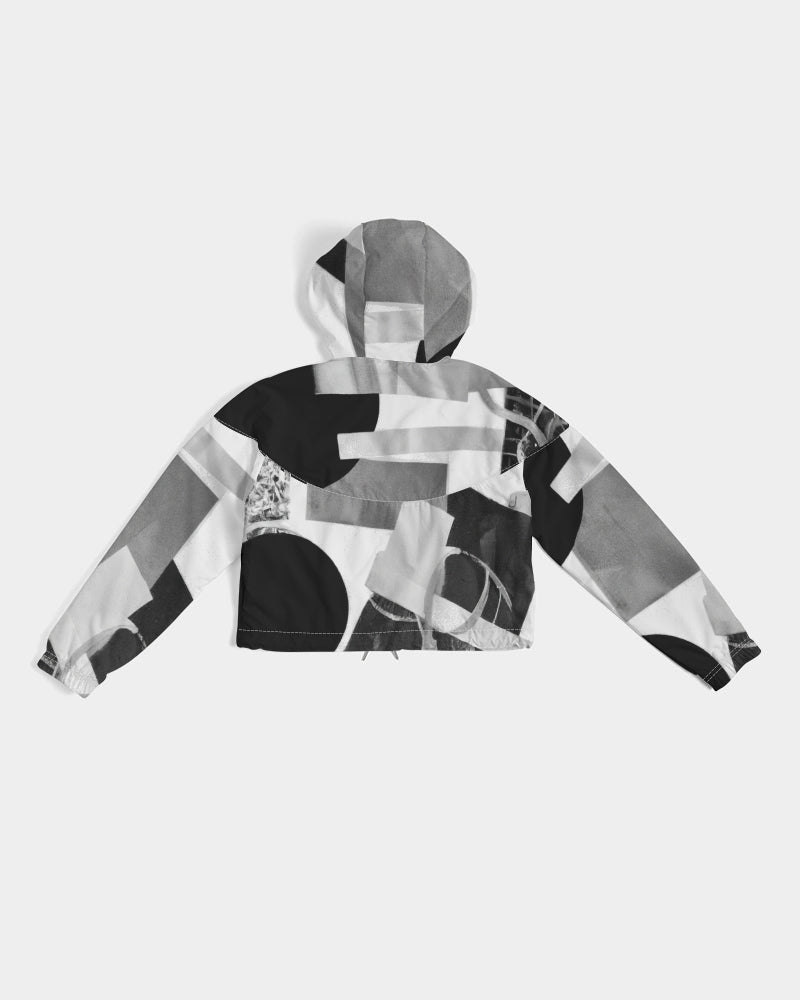 Fierce Flare Women's All-Over Print Cropped Windbreaker Allthingsladyobee