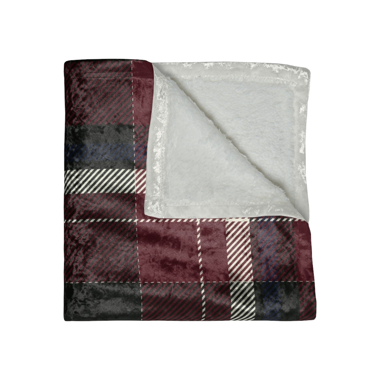 Crushed Velvet Blanket - Heritage Plaid