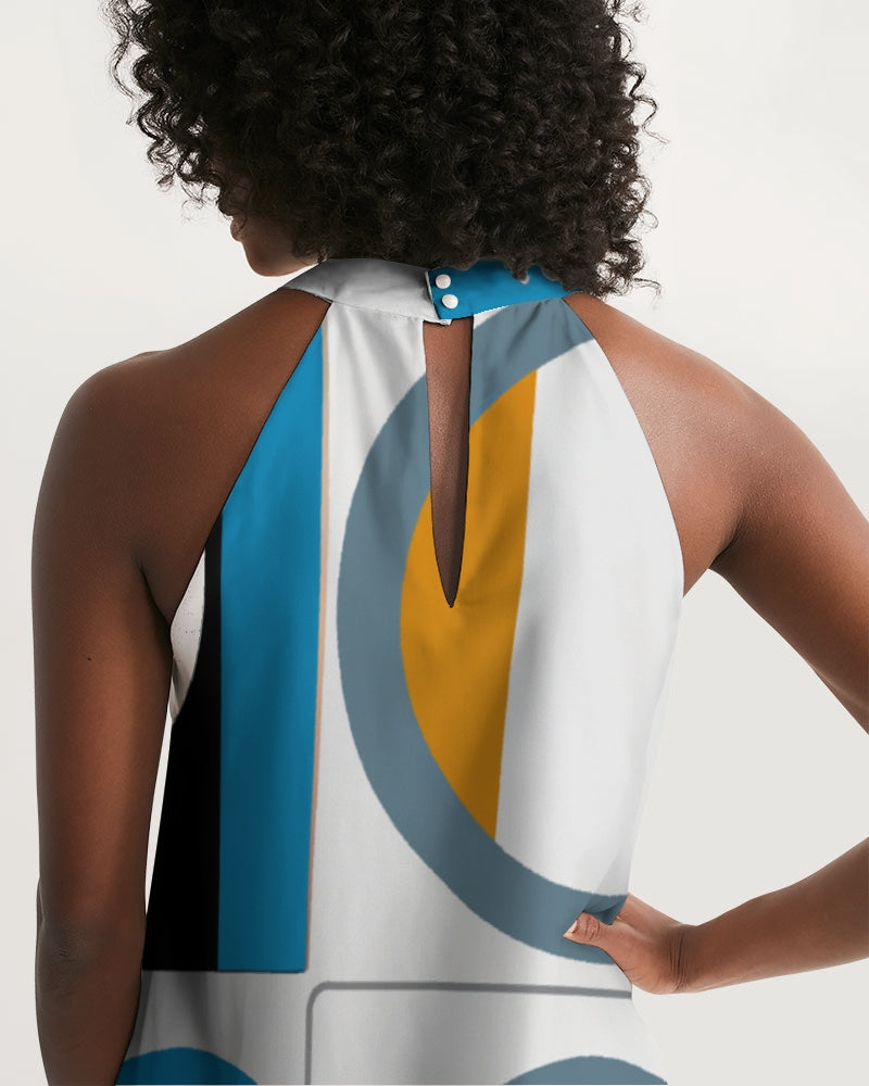 Dynamic Diva Women's All-Over Print Halter Dress Allthingsladyobee