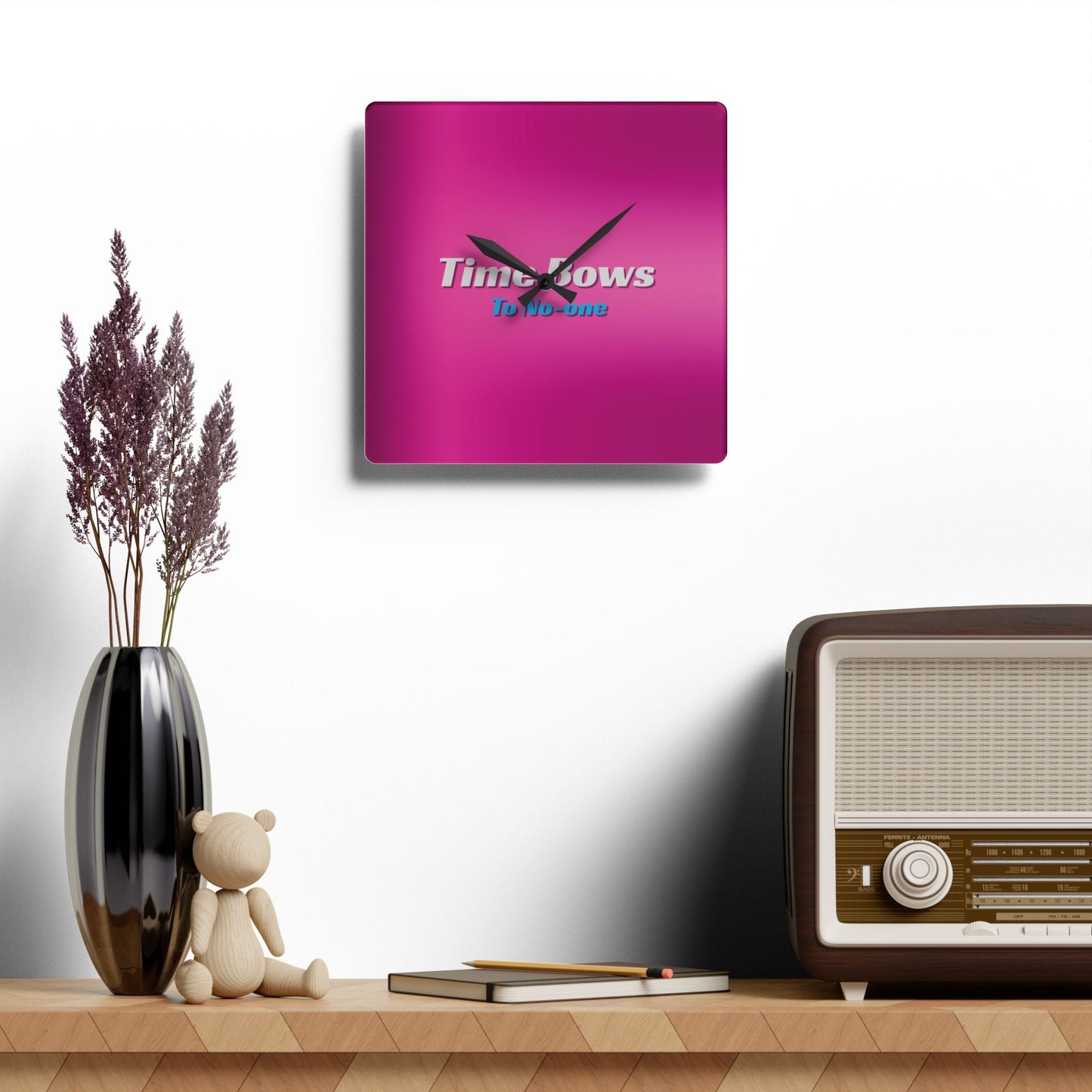 Time Bows to No One Acrylic Wall Clock Allthingsladyobee