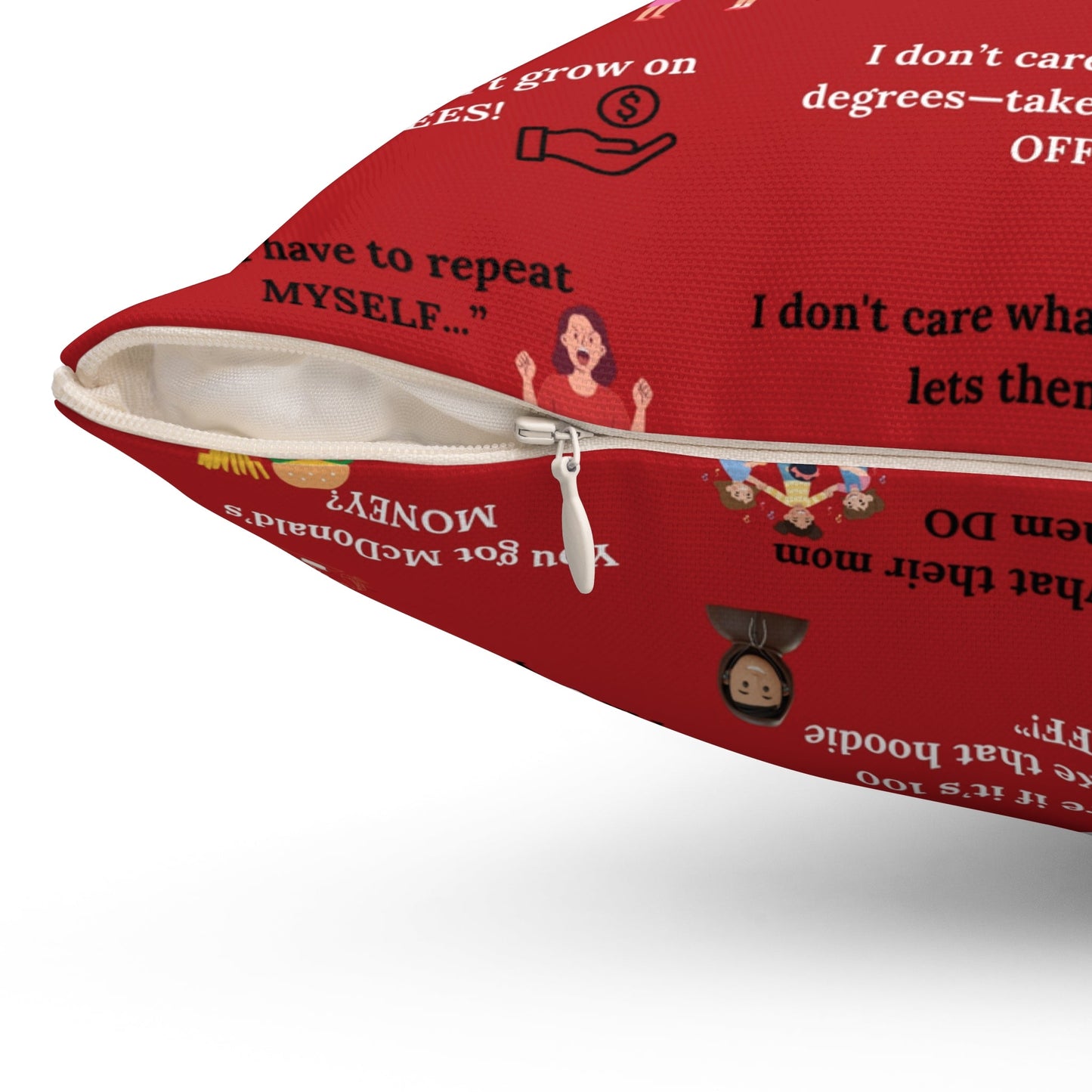 Mom’s Greatest Hits Quote Pillow – Red Printify