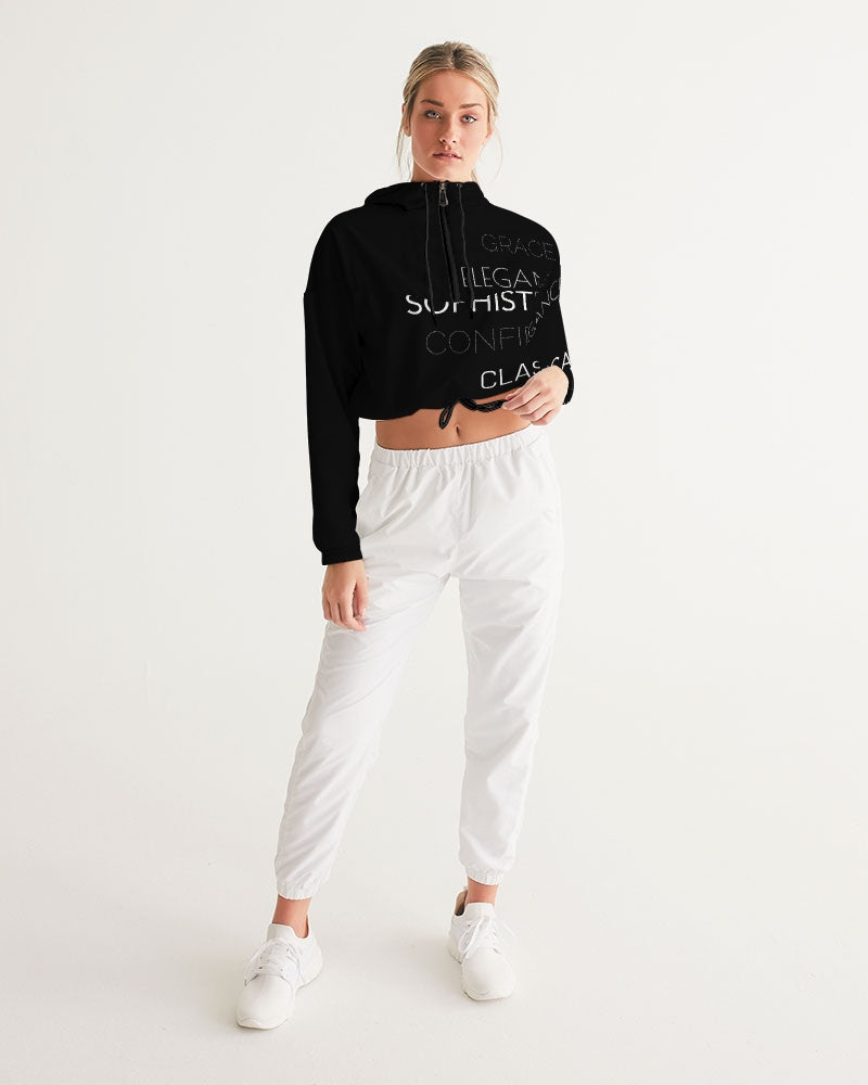 Essence of a Lady Cropped Windbreaker- Black Allthingsladyobee