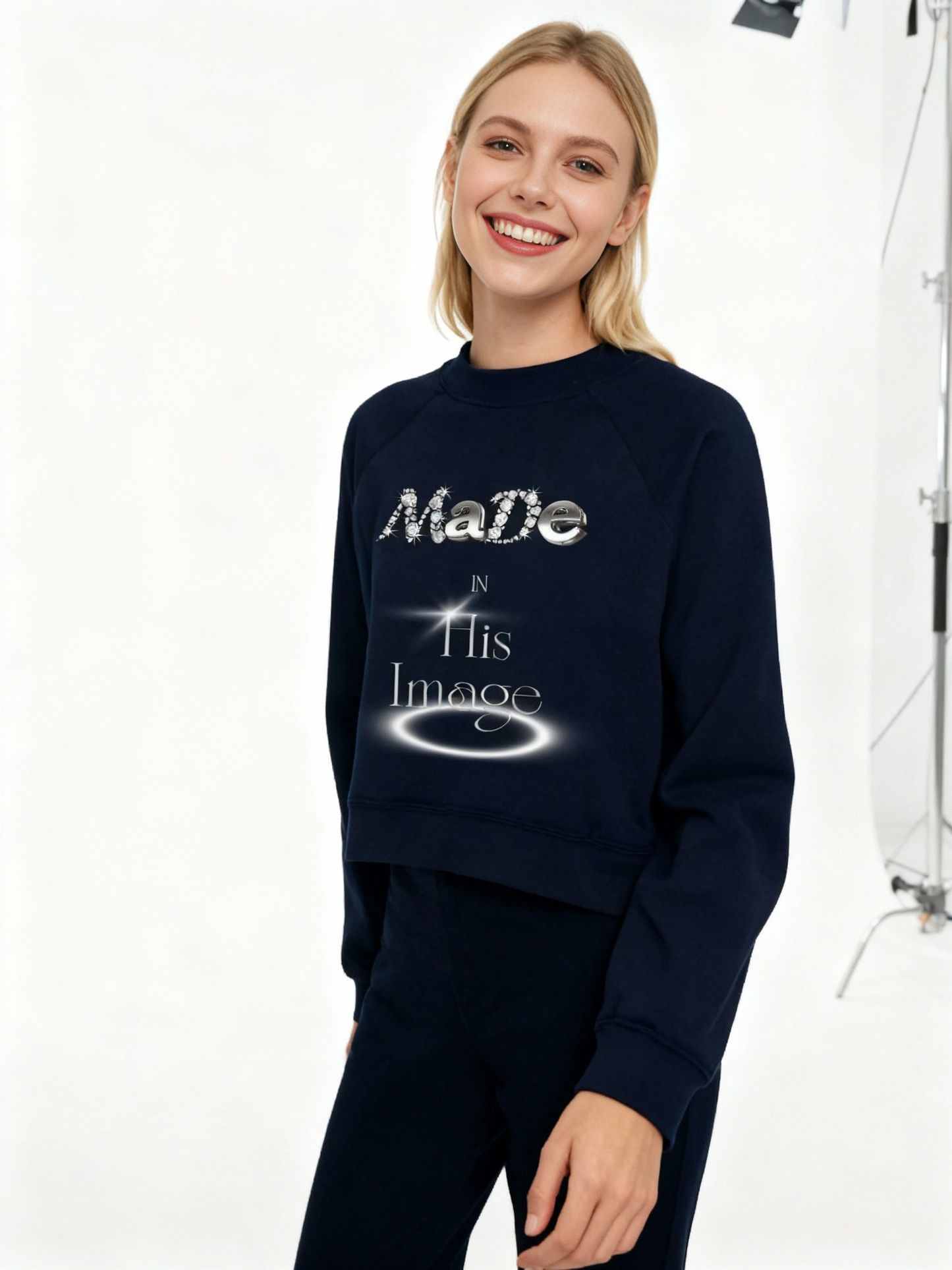 Made In His Image Crop Sweatshirt