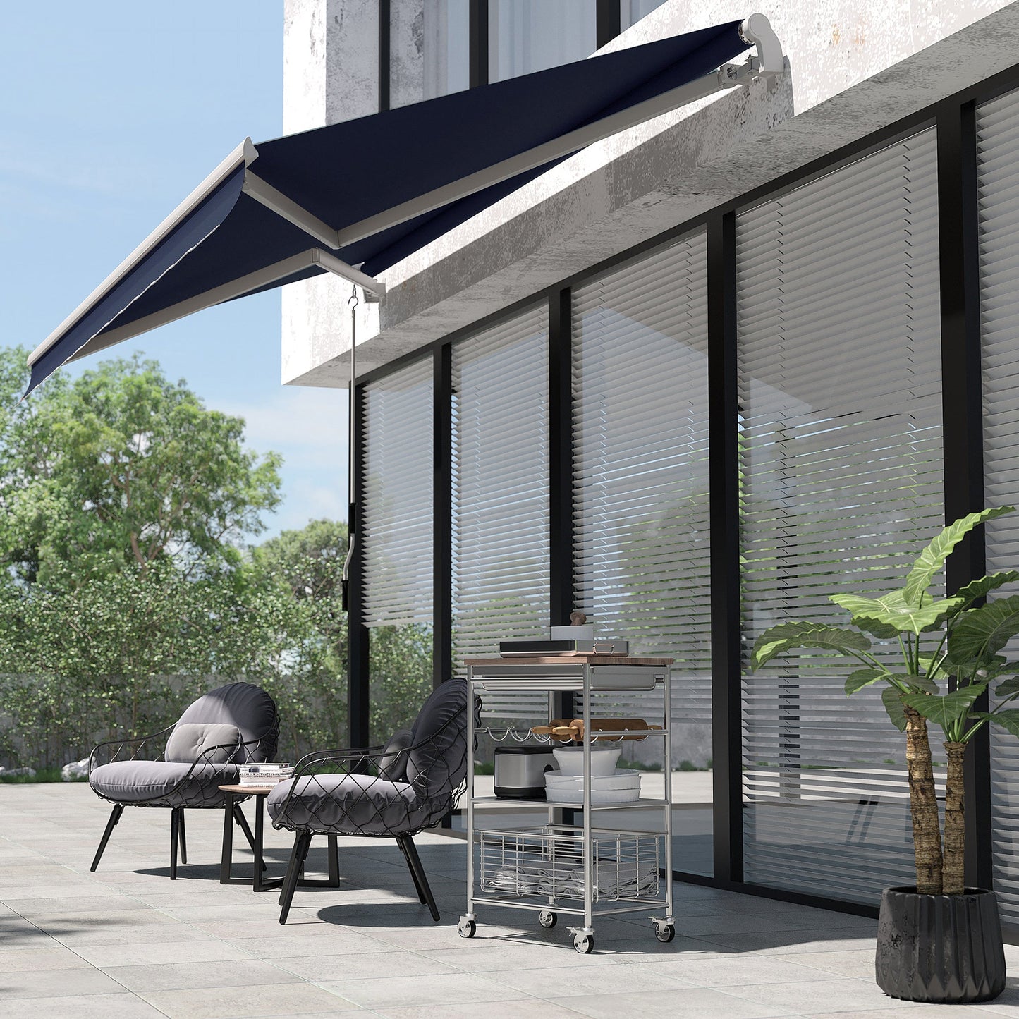Outsunny 10' x 8' Retractable Awning, Patio Awnings, Sunshade Shelter Allthingsladyobee