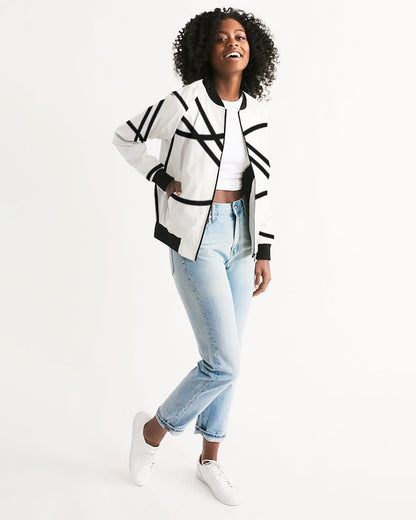 Sleek Statement Women's All-Over Print Bomber Jacket