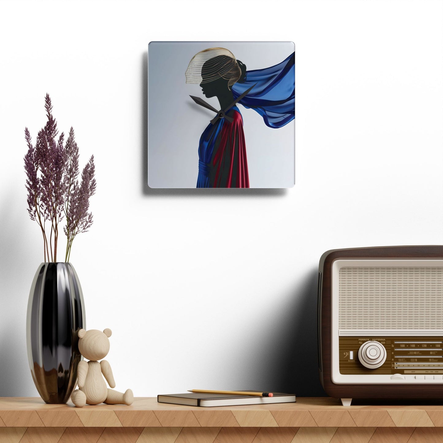 Elegance is her armor Acrylic Wall Clock Allthingsladyobee