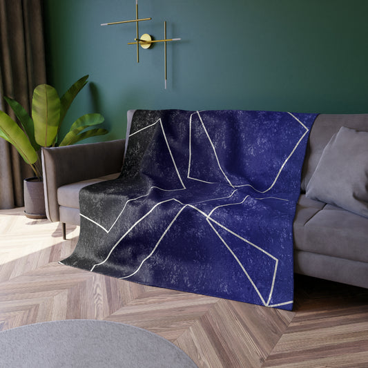 Crushed Velvet Blanket - Gradient Blue Abstract
