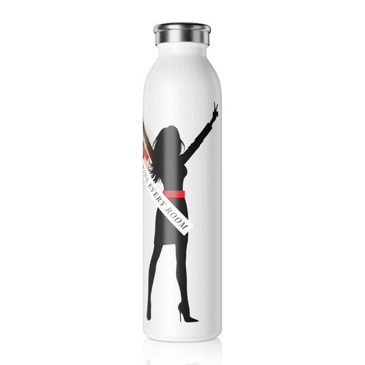 She Wins Every Room - Slim Water Bottle