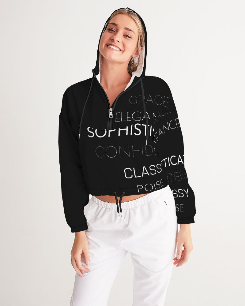 Essence of a Lady Cropped Windbreaker- Black