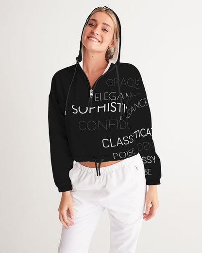 Essence of a Lady Cropped Windbreaker- Black