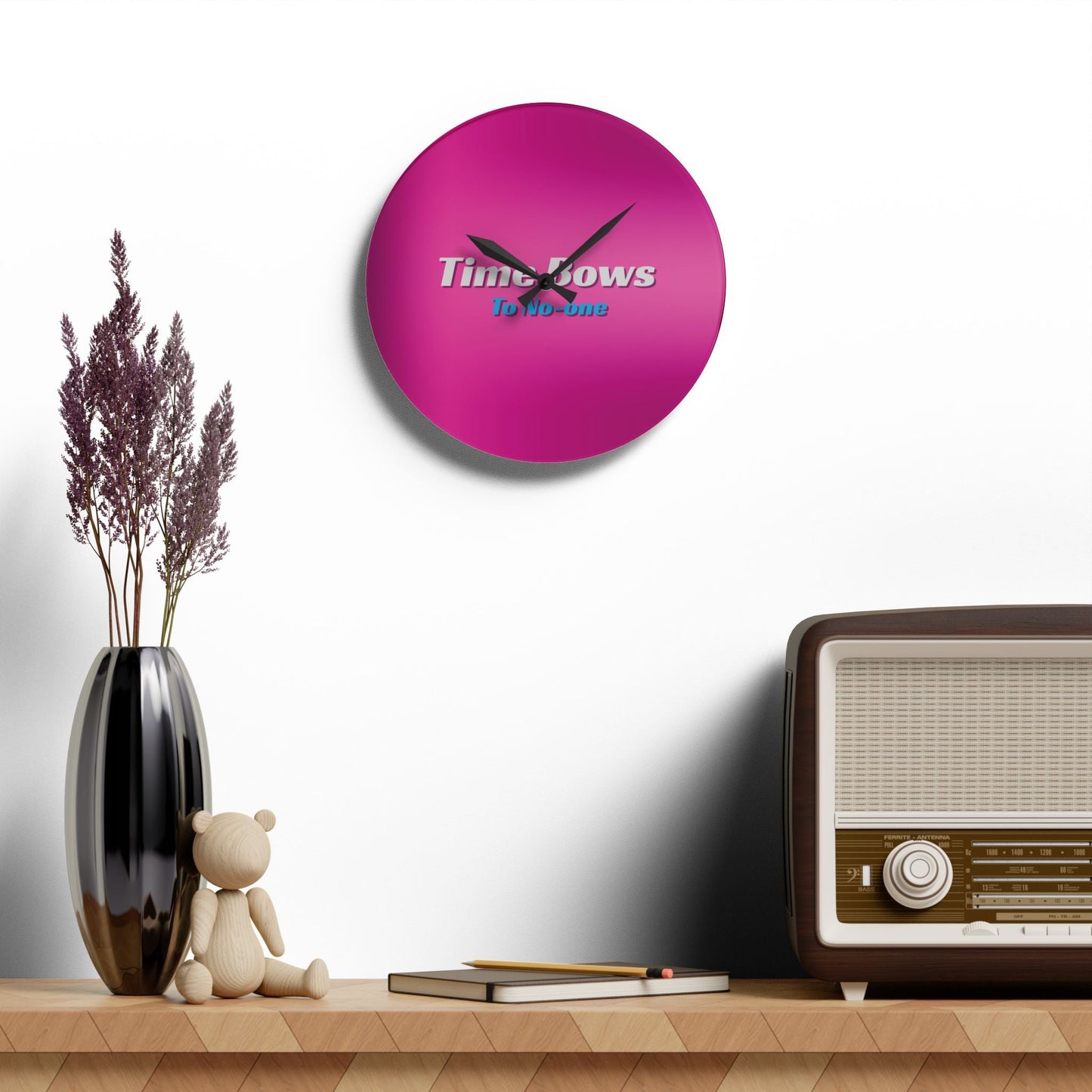Time Bows to No One Acrylic Wall Clock Allthingsladyobee