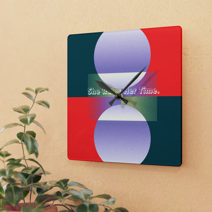 She Rules Her Time Acrylic Wall Clock Allthingsladyobee
