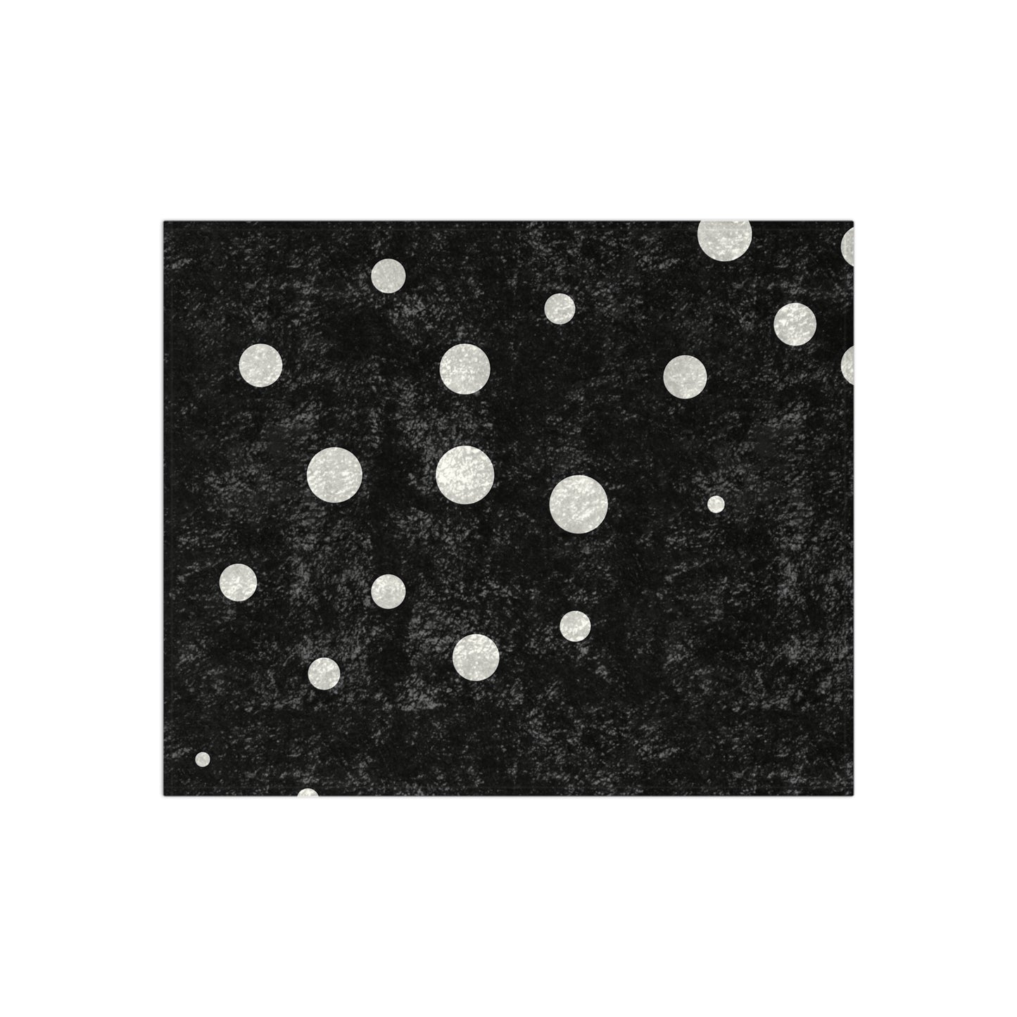 Crushed Velvet Blanket - White Polka Dot Design