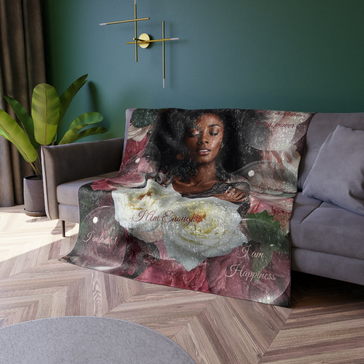 Goddess Bloom Crushed Velvet Blanket