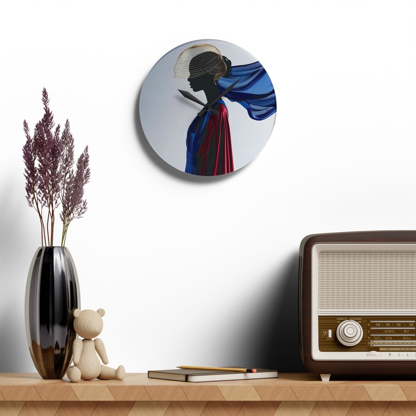 Elegance is her armor Acrylic Wall Clock Allthingsladyobee