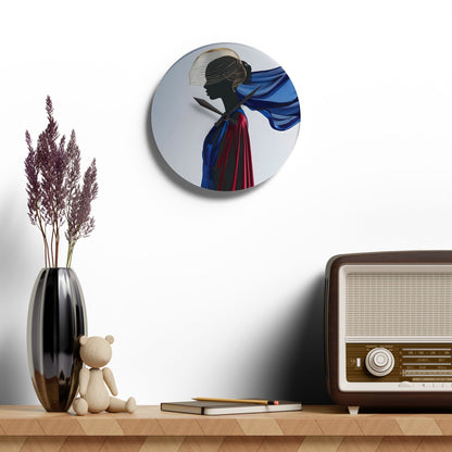 Elegance is her armor Acrylic Wall Clock Allthingsladyobee