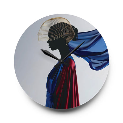Elegance is her armor Acrylic Wall Clock Allthingsladyobee