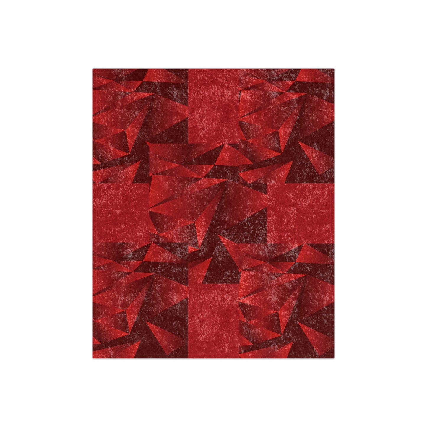 Copy of Crushed Velvet Blanket - Red Triangles