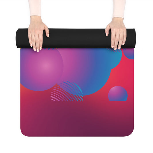 Fuchsia Circles - Eco-Friendly Non-Slip Rubber Exercise Mat Printify