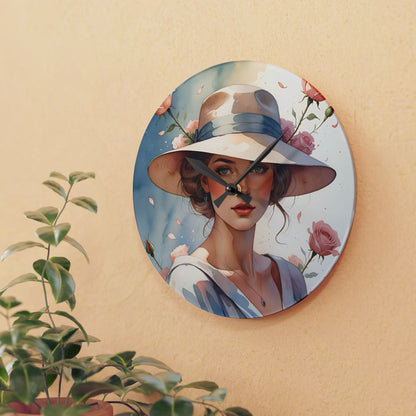 Whispers in Bloom Acrylic Wall Clock Allthingsladyobee