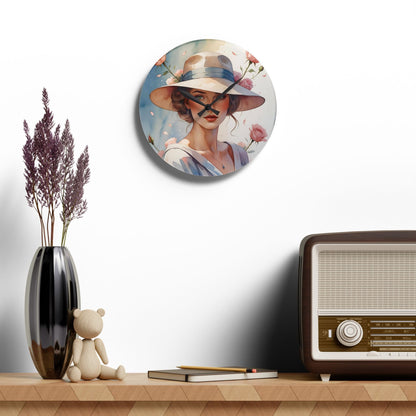 Whispers in Bloom Acrylic Wall Clock Allthingsladyobee