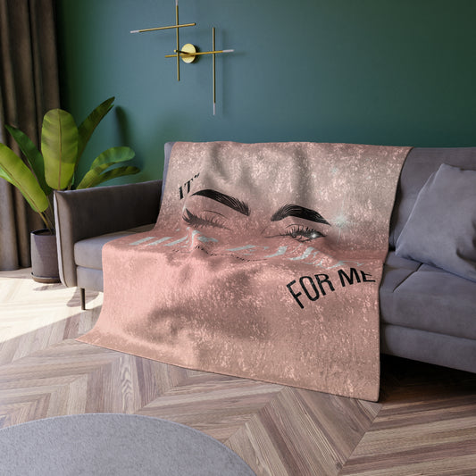 Crushed Velvet Blanket - It's Her Eyes For Me