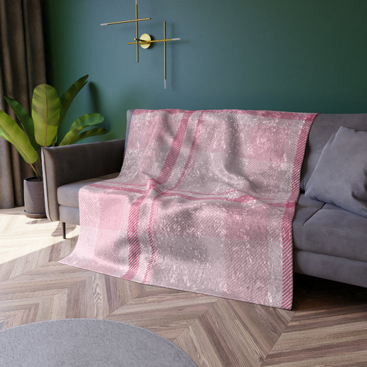 Crushed Velvet Blanket - Blush Elegance