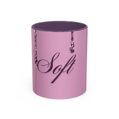 Pink Glam Accent Coffee Mug with Dripping Rhinestone Design