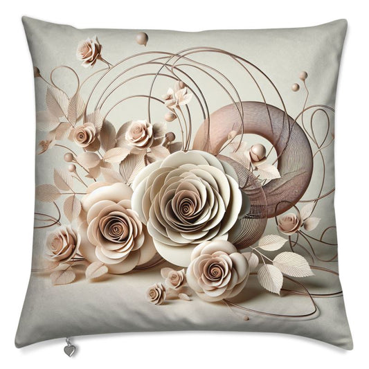 Cream Rose Cushion Covers