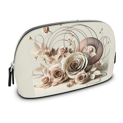 Cream Rose Premium Nappa Make Up Bag