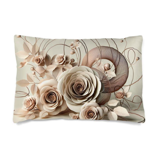 Cream Rose Silk Pillow Case
