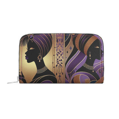 Purple Royalty Leather Zip Wallet