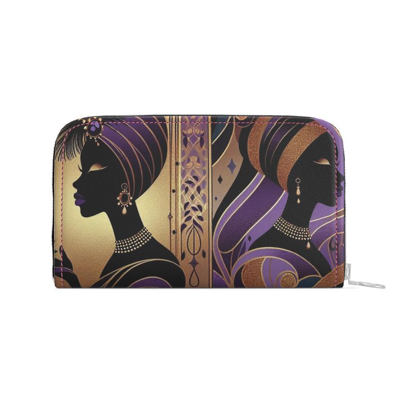 Purple Royalty Leather Zip Wallet