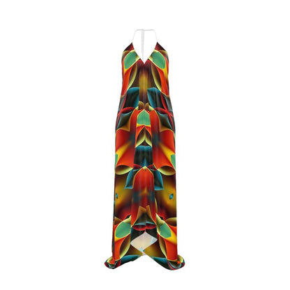 Opulent Spectrum Collection Halterneck Backless Dress