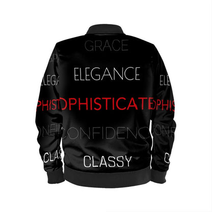 Essence of a Lady Bomber Jacket - Black, Red and White