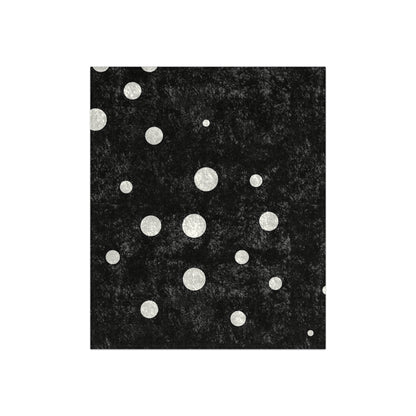 Crushed Velvet Blanket - White Polka Dot Design