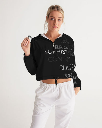 Essence of a Lady Cropped Windbreaker- Black