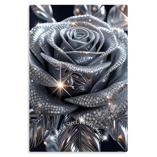Petals of Steel, Heart Of Gold Metal Wall Art Allthingsladyobee
