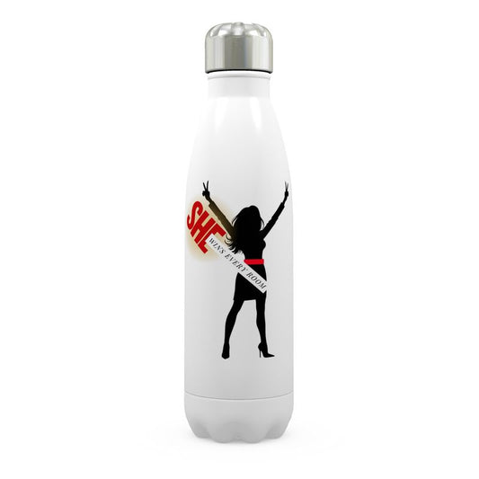 She Wins Every Room - Stainless Steel Water Bottle