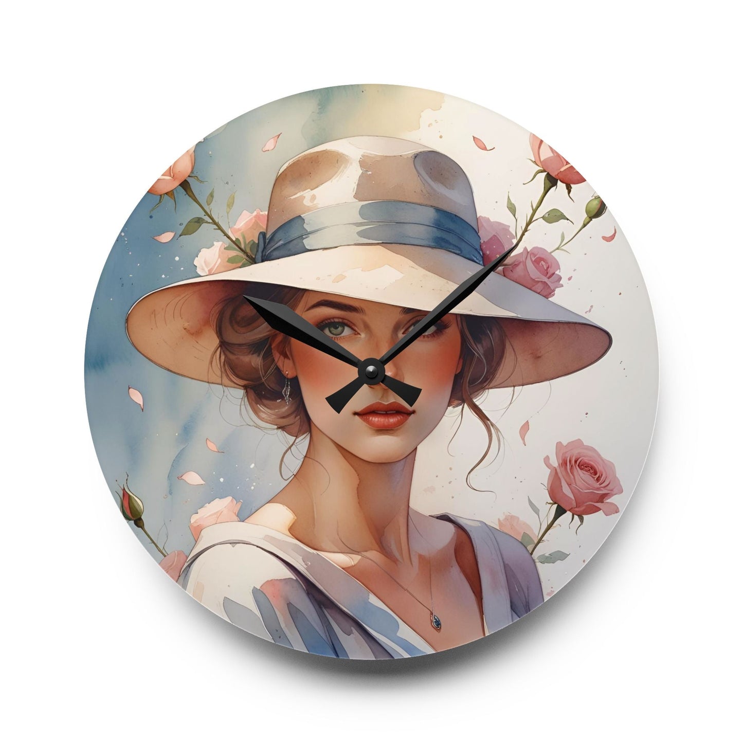 Whispers in Bloom Acrylic Wall Clock Allthingsladyobee