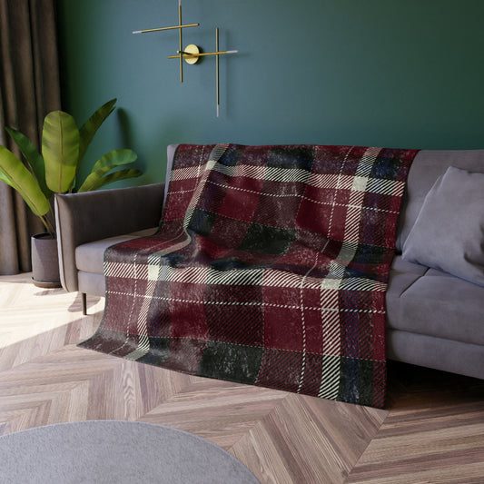 Crushed Velvet Blanket - Heritage Plaid