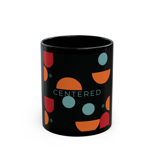 Centered Geometric Black Coffee Mug