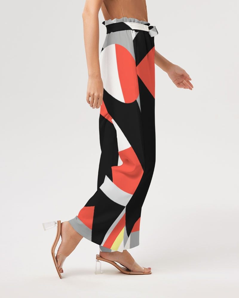 Bold Blossom Women's All-Over Print High-Rise Wide Leg Pants