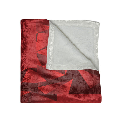 Copy of Crushed Velvet Blanket - Red Triangles