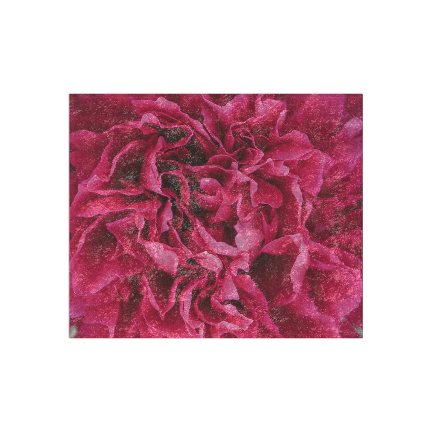 Luxurious Crushed Velvet Blanket - Pink Flowers Design