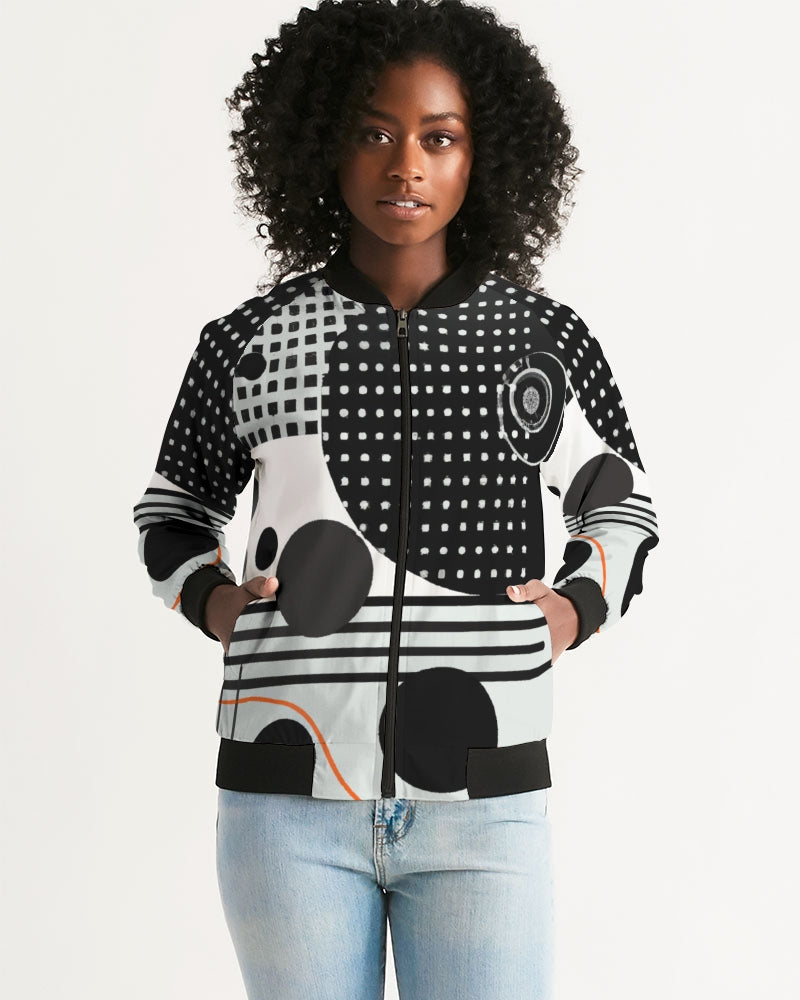 Chic Commander Women's All-Over Print Bomber Jacket